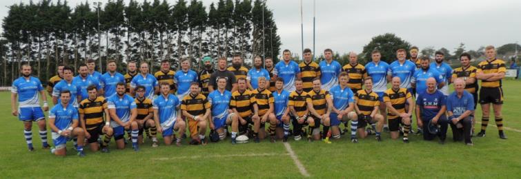 Haverfordwest RFC and Llangwm RFC line-up before the game